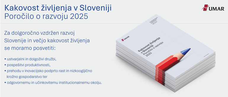 Slika publikacije Kakovost življenja v Sloveniji – Poročilo o razvoju 2025 s kratkimi priporočili